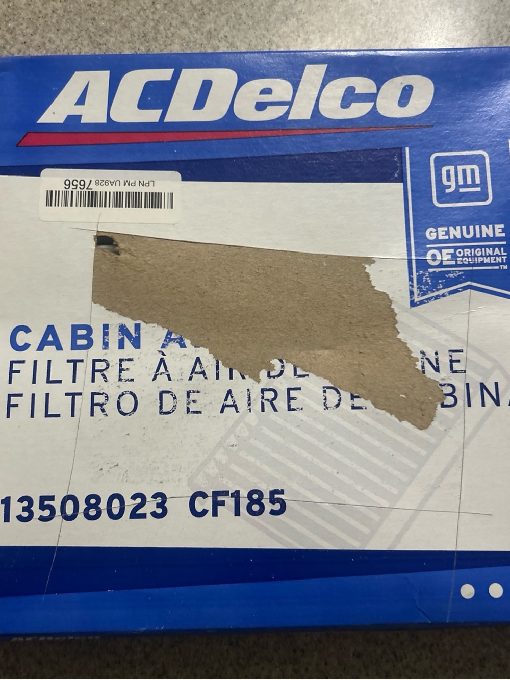 ACDelco Cabin Air Filter CF185 - Blue/White